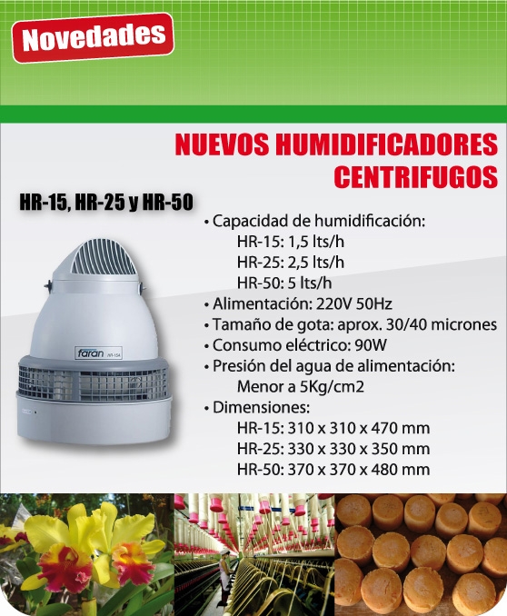Humidificadores HR-15 HR-25 HR-50